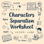 Characters Separation Worksheet for class VI-VIII
