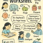 Synonym Worksheet for class VI-VIII